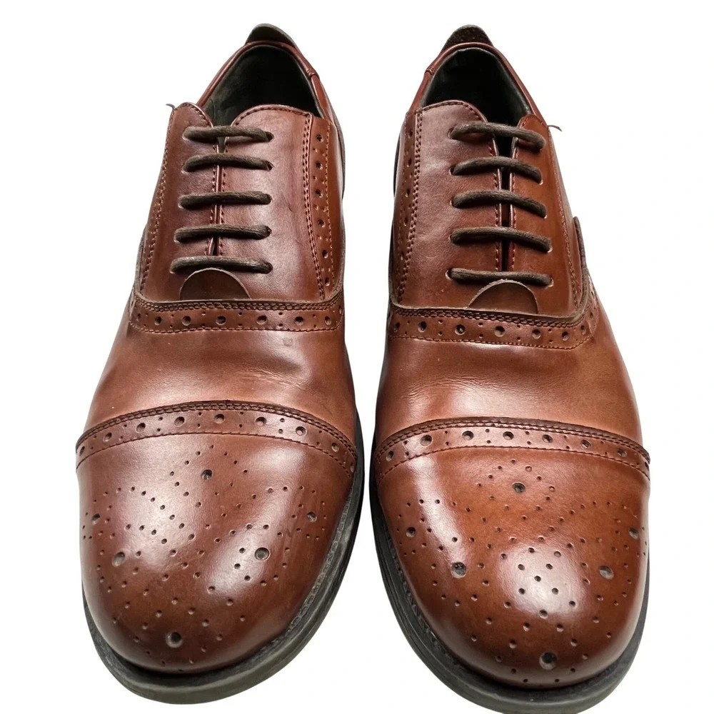 Steve Madden Mens Proctr Oxford Dress Shoes Lot 2 Black Cognac Brown Leather 11